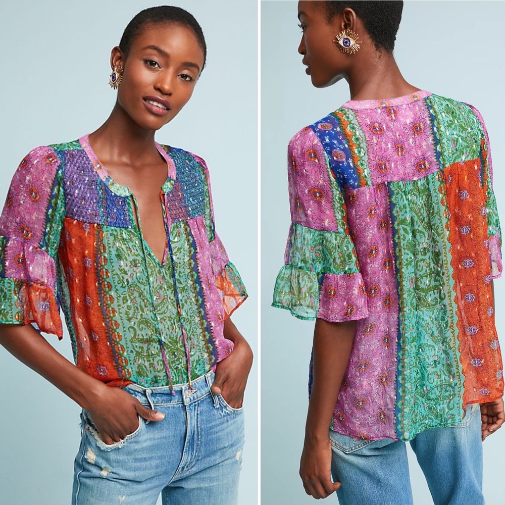 Anthropologie Multicolor Bohemian Blouse